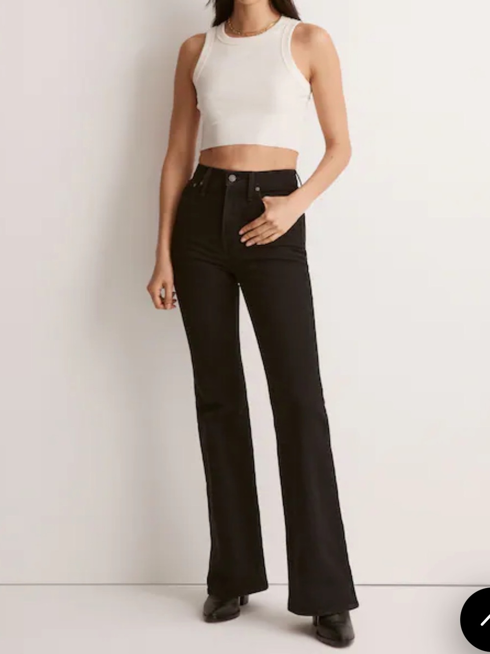NWT Madewell the Perfect Vintage Flare Jean Black 29T Tall